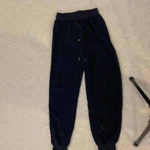 Black Ribbed Sweat Pants